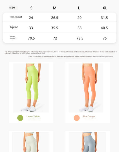 High-Waisted Peach Hip-Lifting Fitness Crop Pants