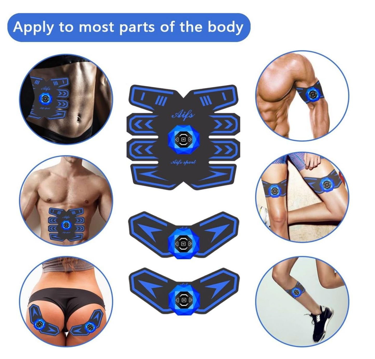 Ab Stimulator Rechargeable Ultimate - Portable Black