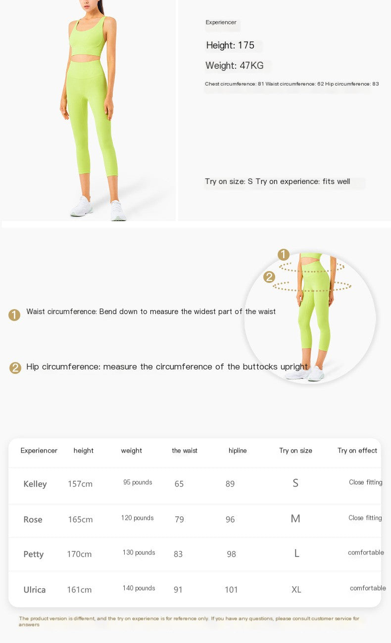 High-Waisted Peach Hip-Lifting Fitness Crop Pants