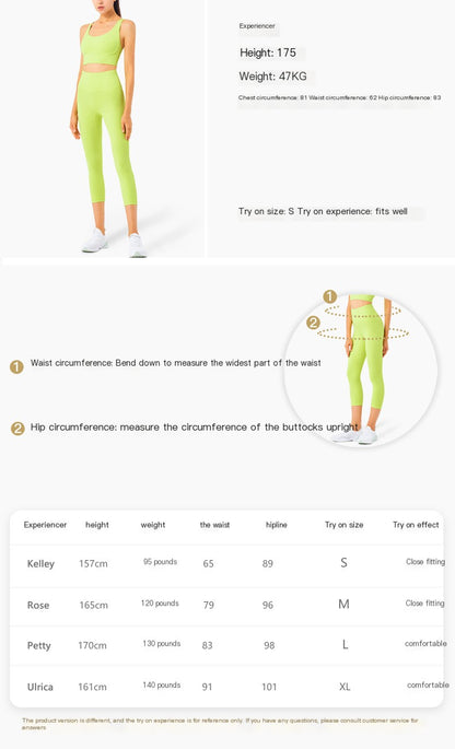 High-Waisted Peach Hip-Lifting Fitness Crop Pants