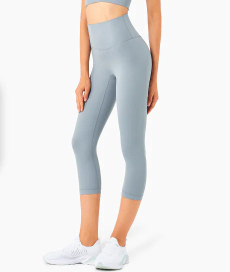 High-Waisted Peach Hip-Lifting Fitness Crop Pants