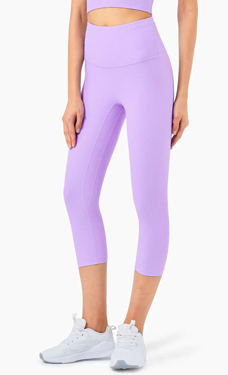 High-Waisted Peach Hip-Lifting Fitness Crop Pants