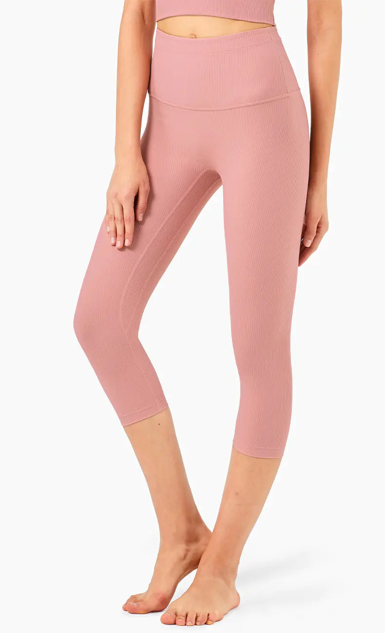 High-Waisted Peach Hip-Lifting Fitness Crop Pants