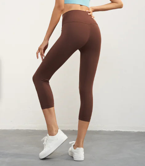 High-Waisted Peach Hip-Lifting Fitness Crop Pants