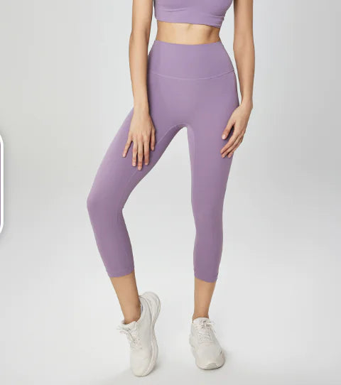 High-Waisted Peach Hip-Lifting Fitness Crop Pants