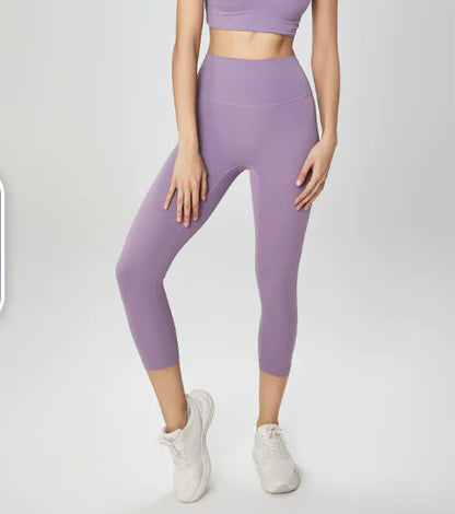 High-Waisted Peach Hip-Lifting Fitness Crop Pants