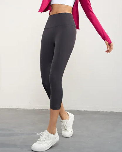 High-Waisted Peach Hip-Lifting Fitness Crop Pants