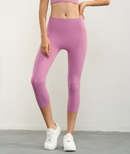High-Waisted Peach Hip-Lifting Fitness Crop Pants